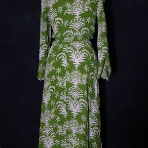Zara "Lilou" Dress, Excellent condition. S, Green/White, Maxi